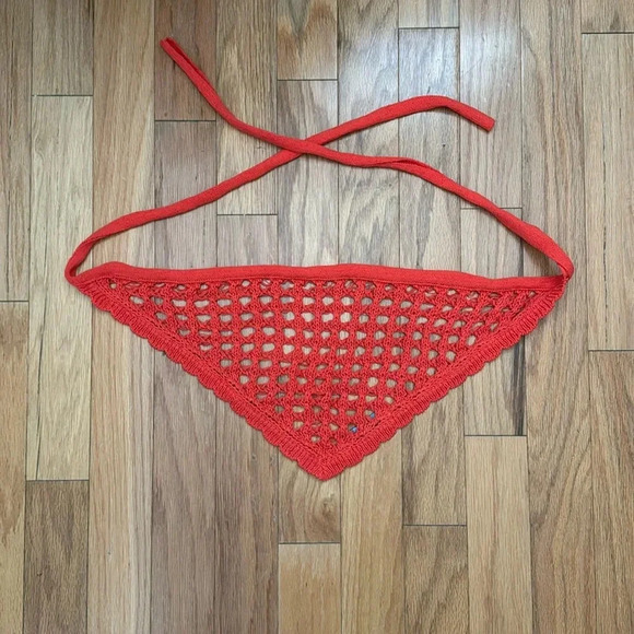 Free People FP Beach | Orange crochet Bandana Top | size S - Picture 1 of 4